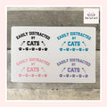 Easily Distracted By Cats Sticker (Set of 4) From Made By R And R
