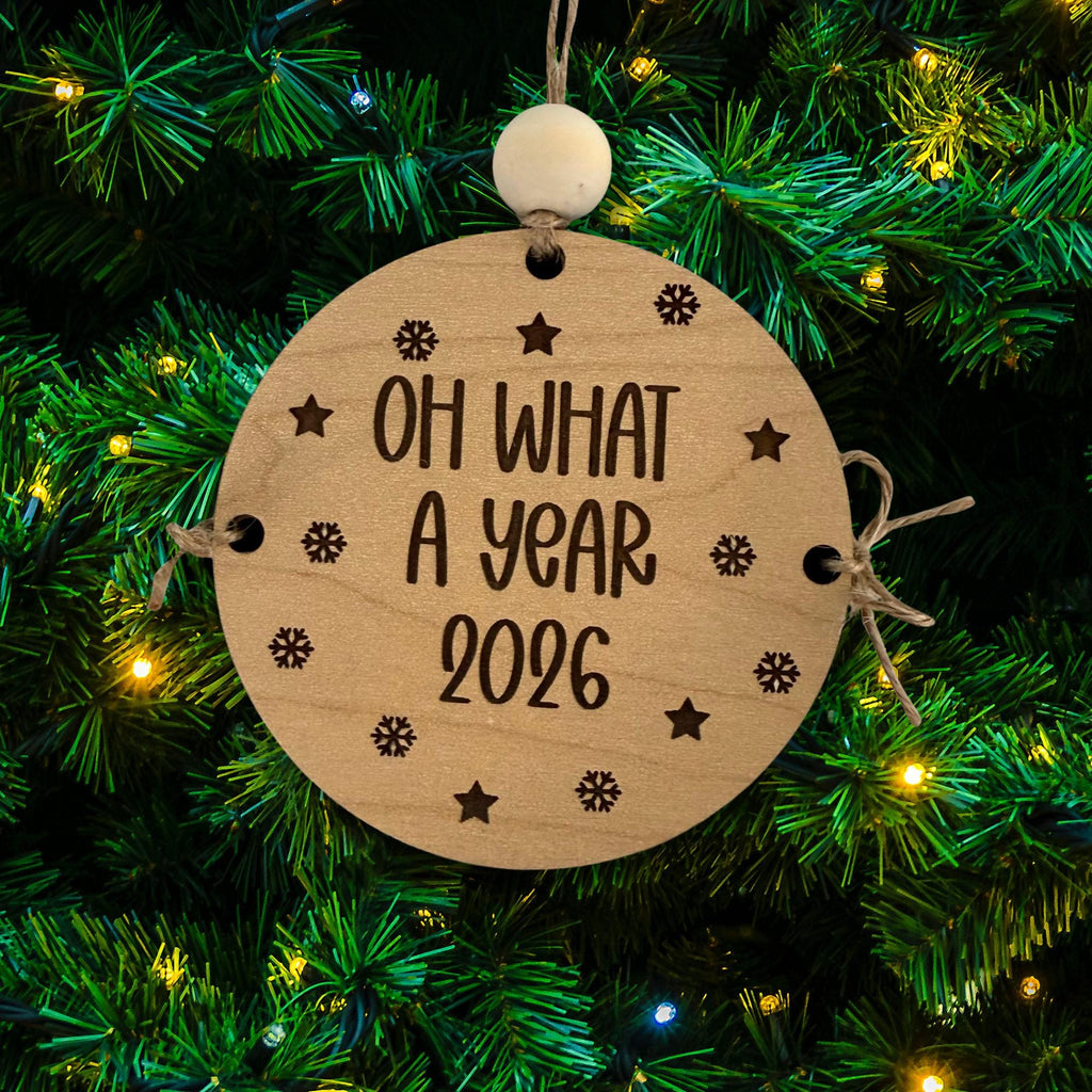 Oh What A Year Time Capsule Engraved Wood Ornaments From Made By R And R