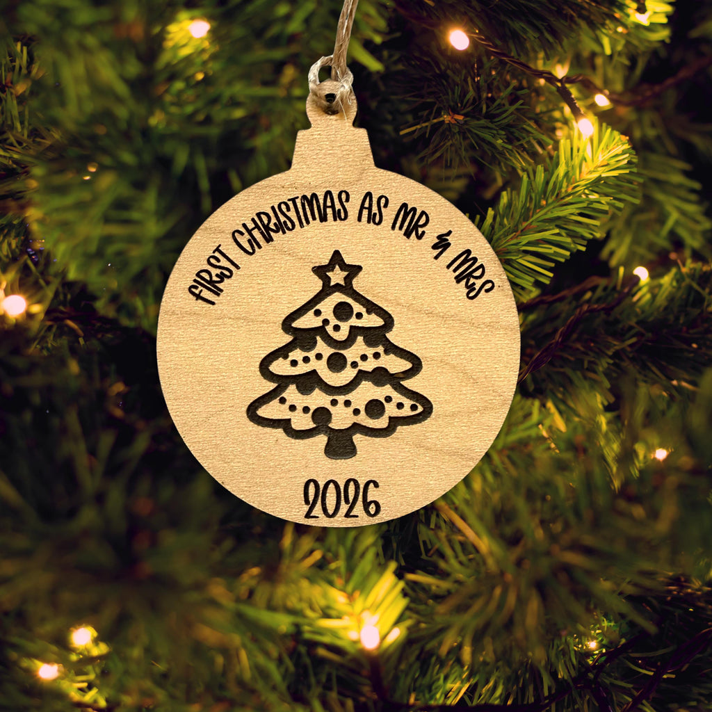 First Christmas As Mr. and Mrs. (Mr. and Mr. OR Mrs. and Mrs.) Wood Ornament From Made By R And R