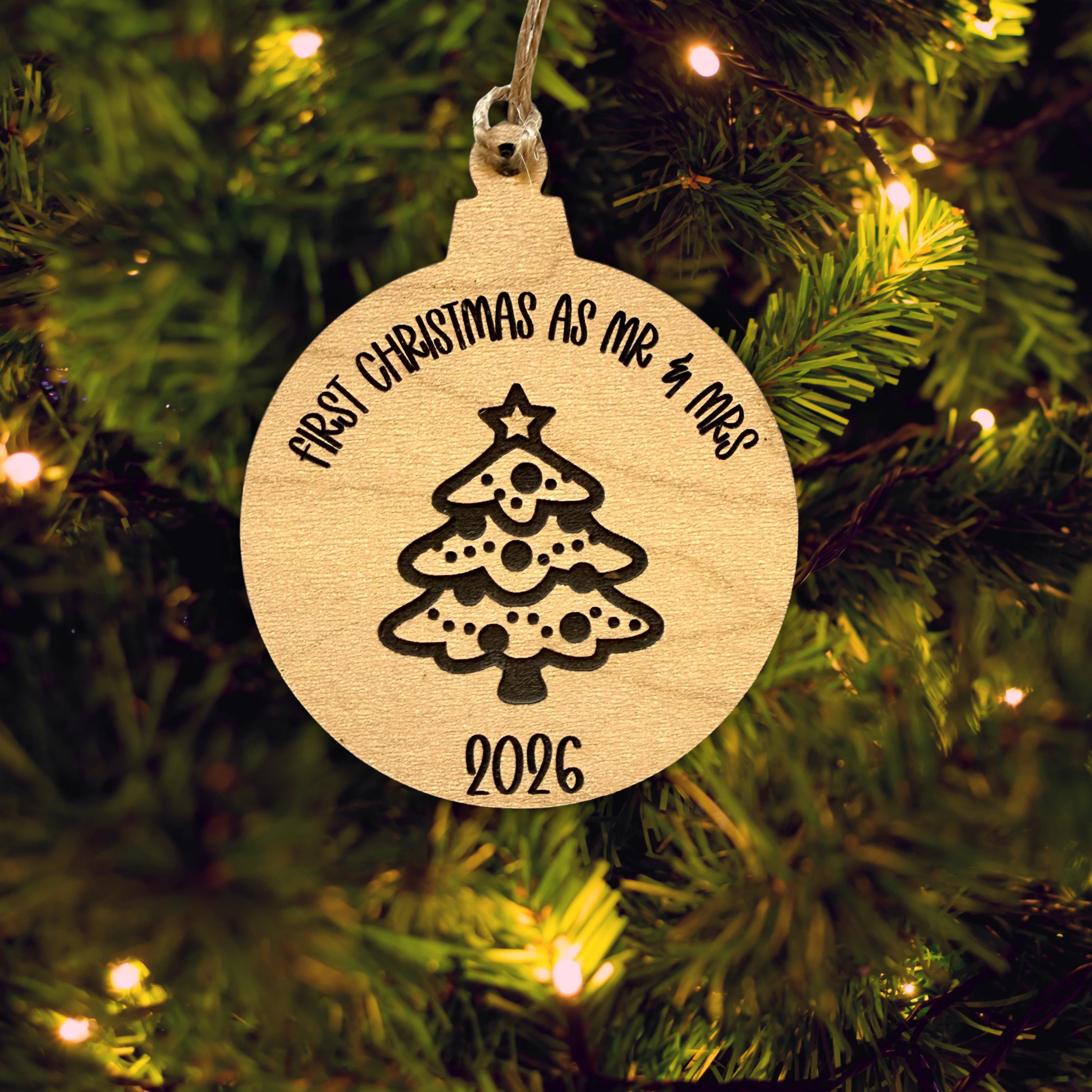 First Christmas As Mr. and Mrs. (Mr. and Mr. OR Mrs. and Mrs.) Wood Ornament From Made By R And R