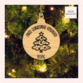 First Christmas Engaged OR Married Wood Ornament From Made By R And R