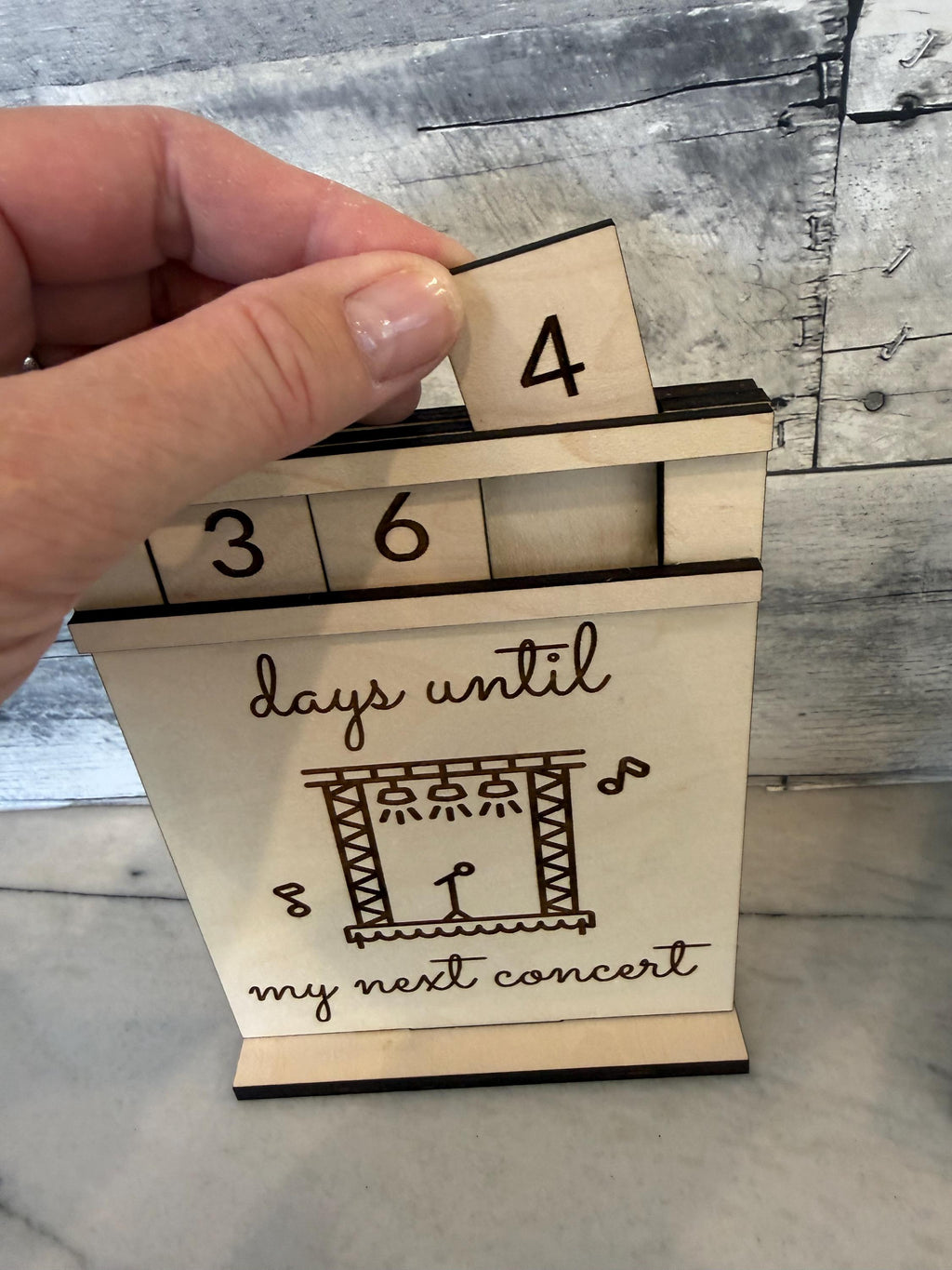 Days Until My Next Festival/Concert Wood Countdown From Made By R And R