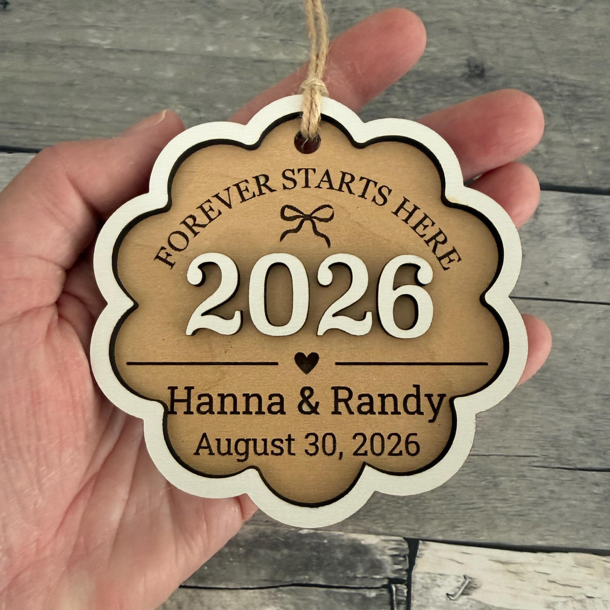 Forever Starts Here Personalized Wood Christmas Ornament From Made By R And R