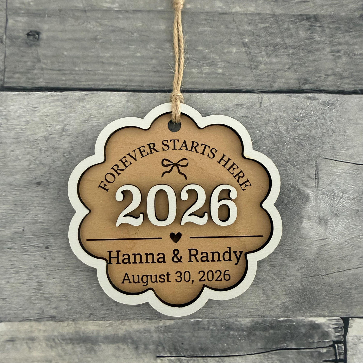 Forever Starts Here Personalized Wood Christmas Ornament From Made By R And R