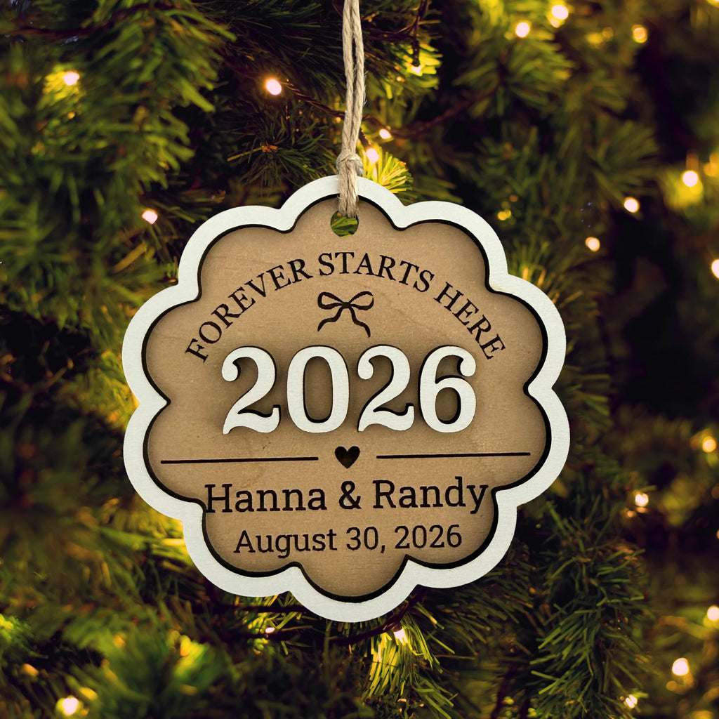 Forever Starts Here Personalized Wood Christmas Ornament From Made By R And R