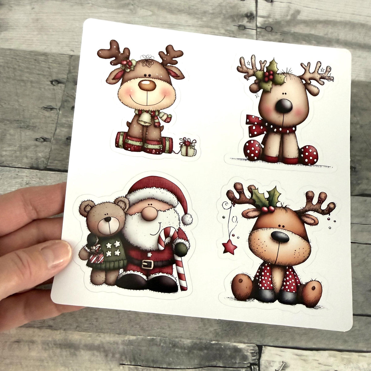 Santa and Reindeer Stickers From Made By R And R