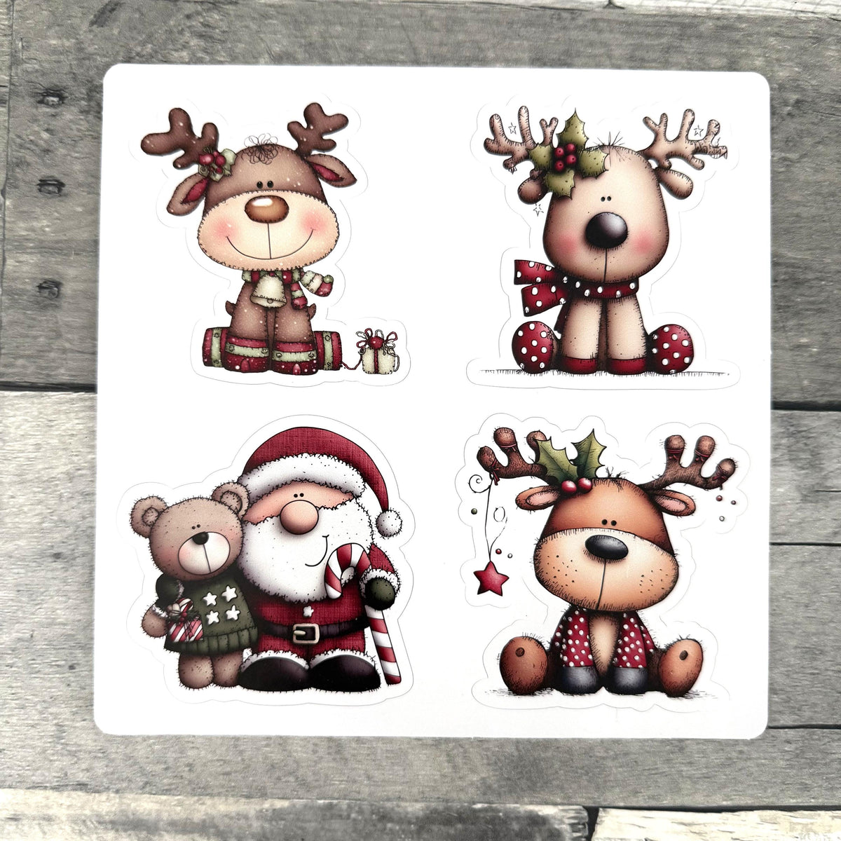 Santa and Reindeer Stickers From Made By R And R