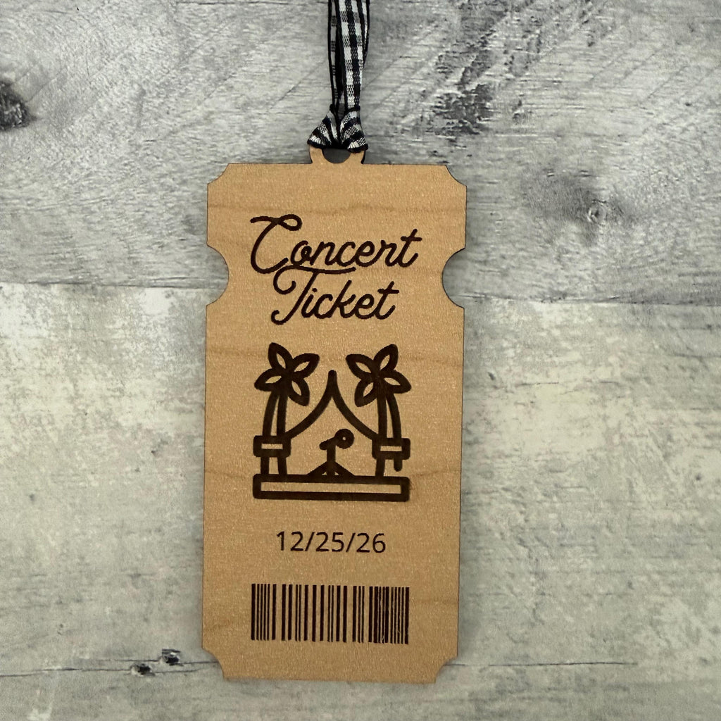 Concert Ticket Wood Ornament From Made By R And R