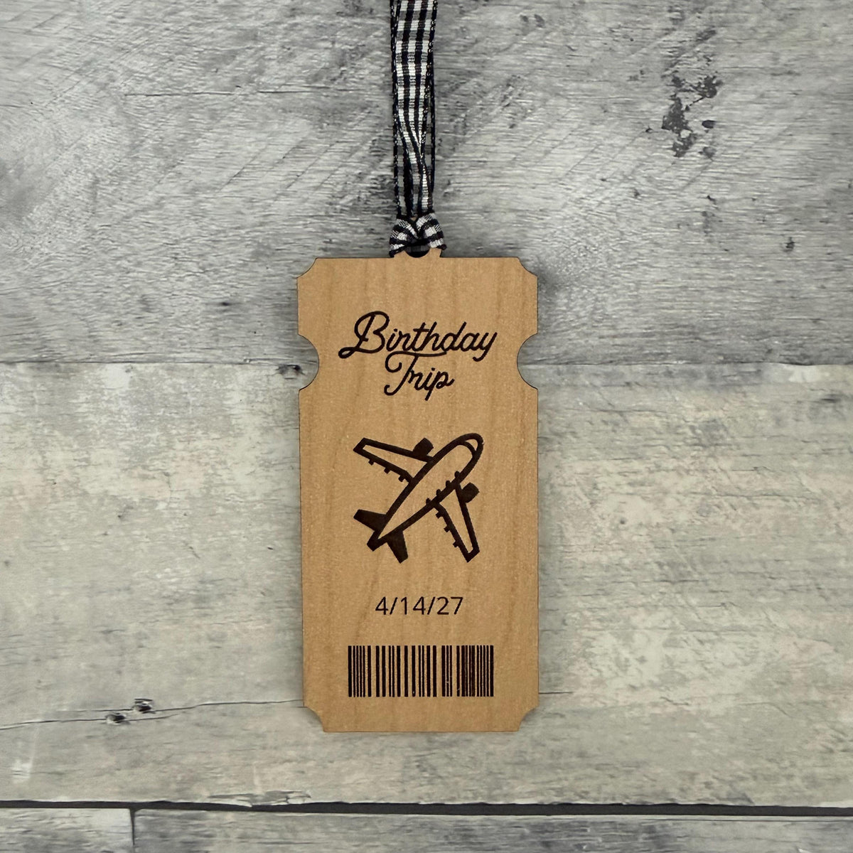 Birthday Trip Ticket Wood Ornament From Made By R And R