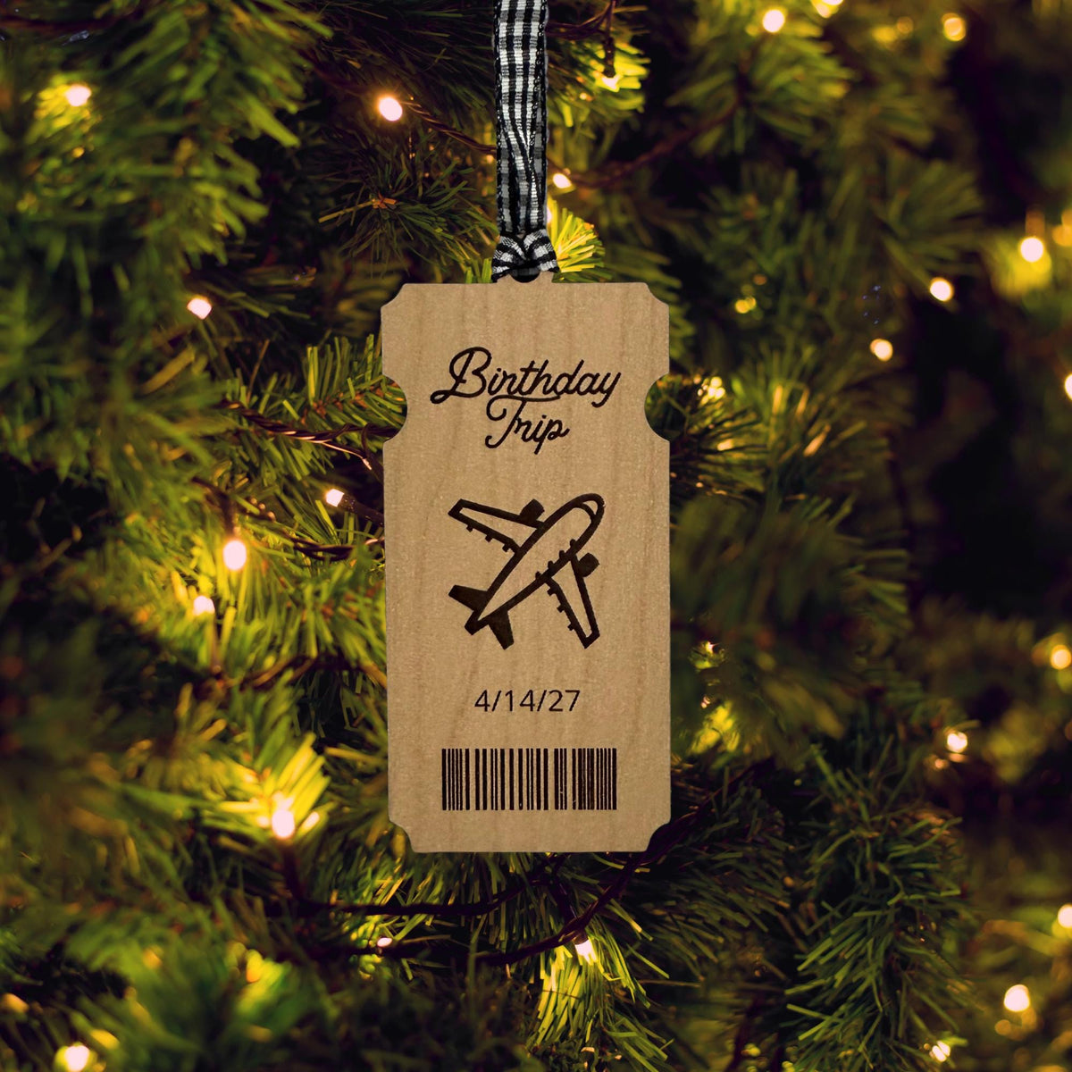 Birthday Trip Ticket Wood Ornament From Made By R And R