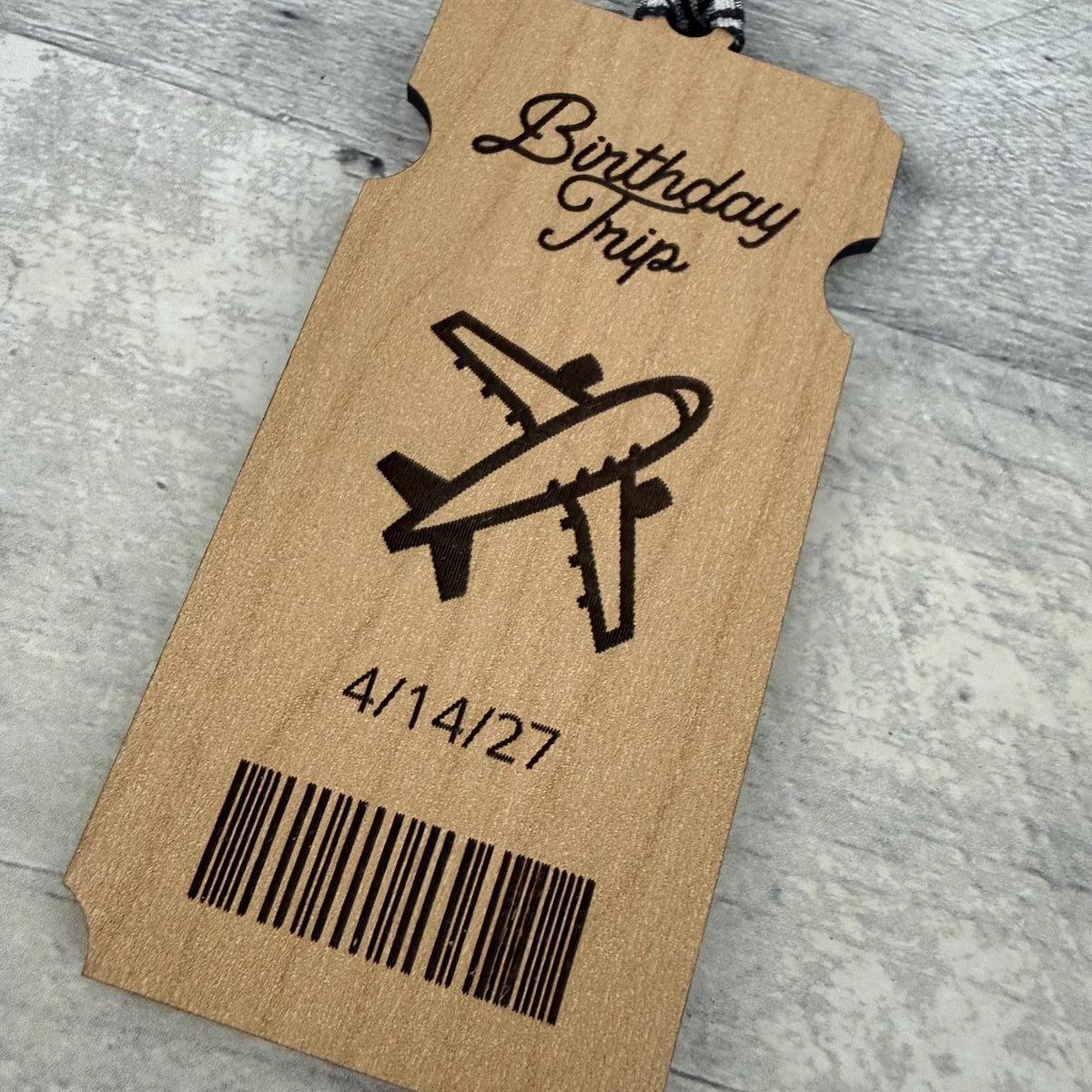 Birthday Trip Ticket Wood Ornament From Made By R And R