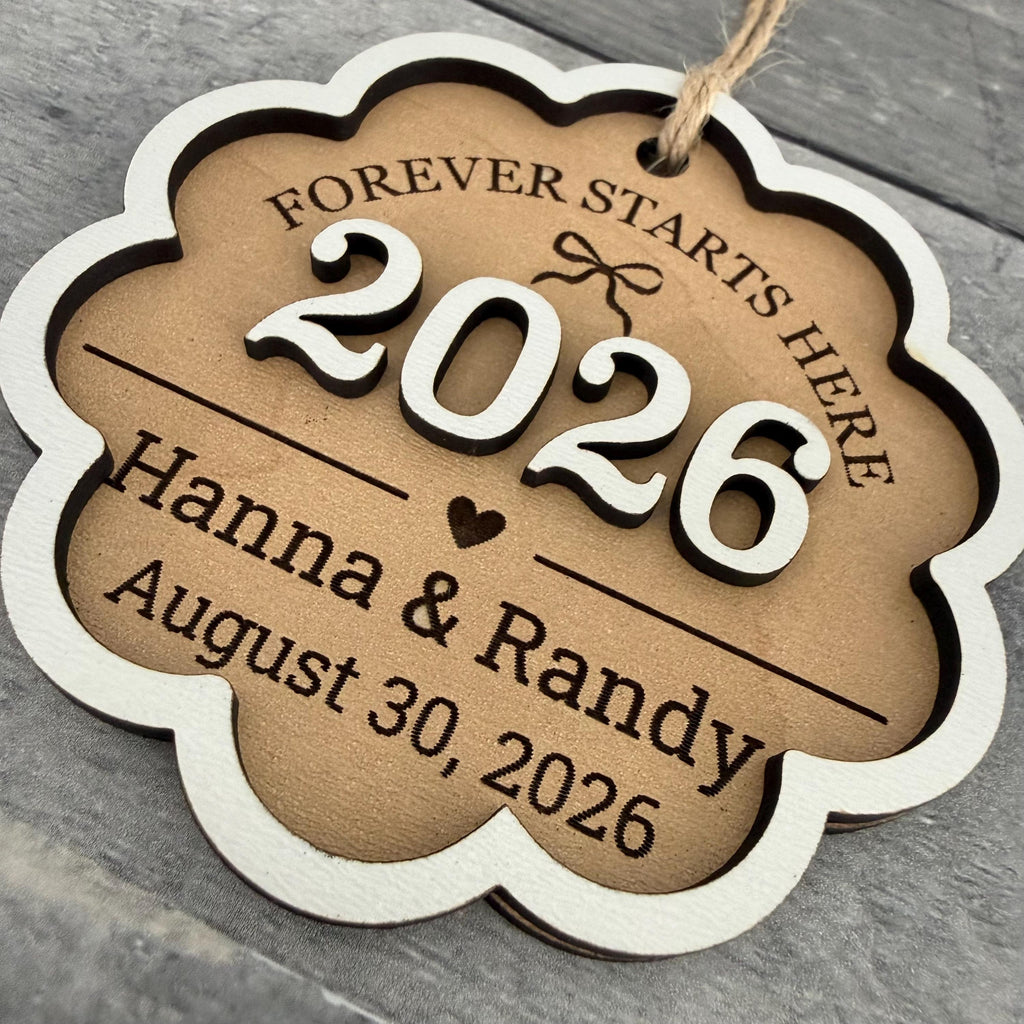 Forever Starts Here Personalized Wood Christmas Ornament From Made By R And R