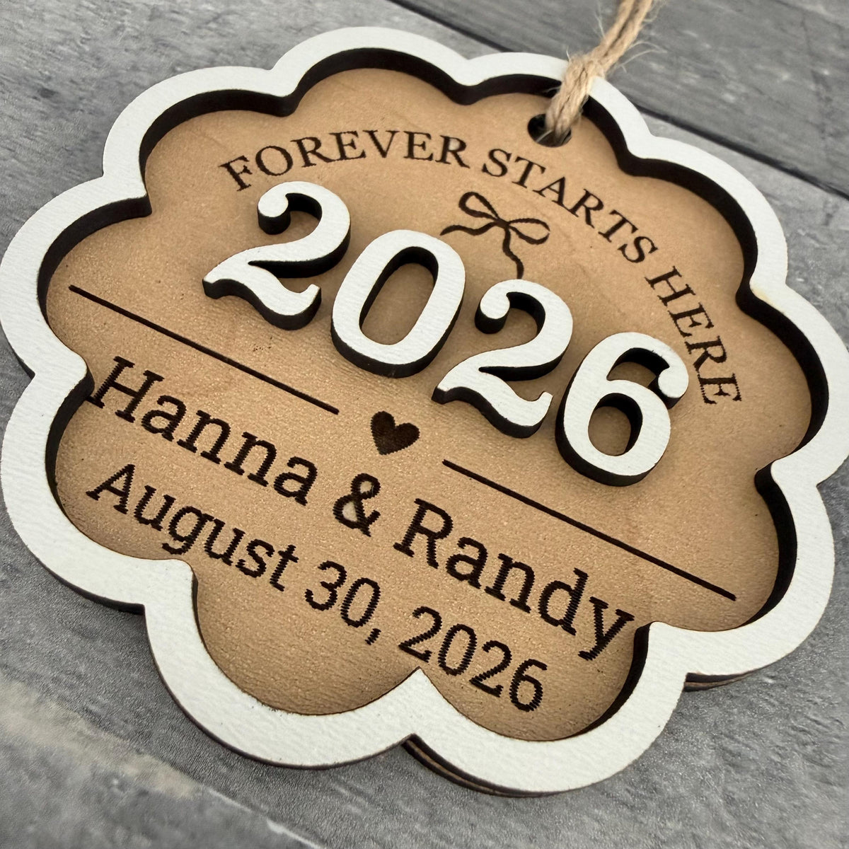 Forever Starts Here Personalized Wood Christmas Ornament From Made By R And R