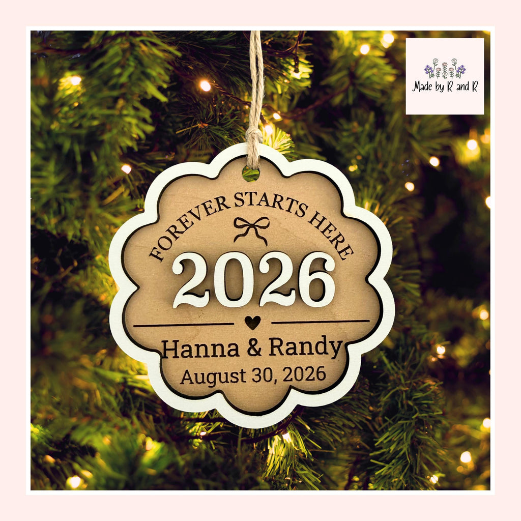 Forever Starts Here Personalized Wood Christmas Ornament From Made By R And R