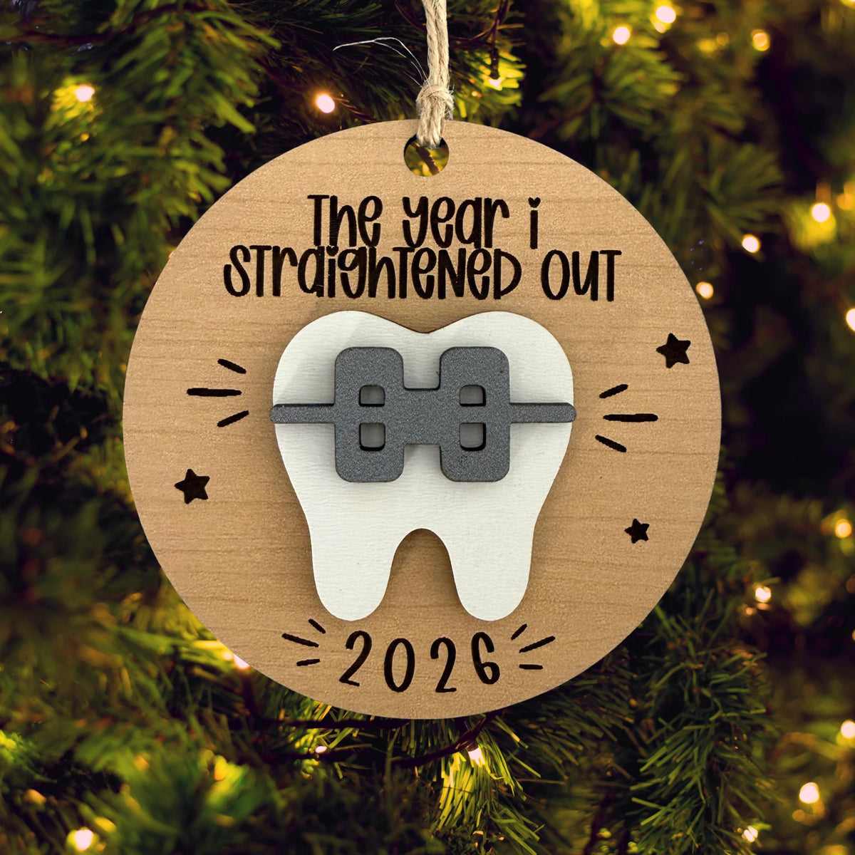 The Year I Straightened Out Wood Christmas Ornament From Made By R And R