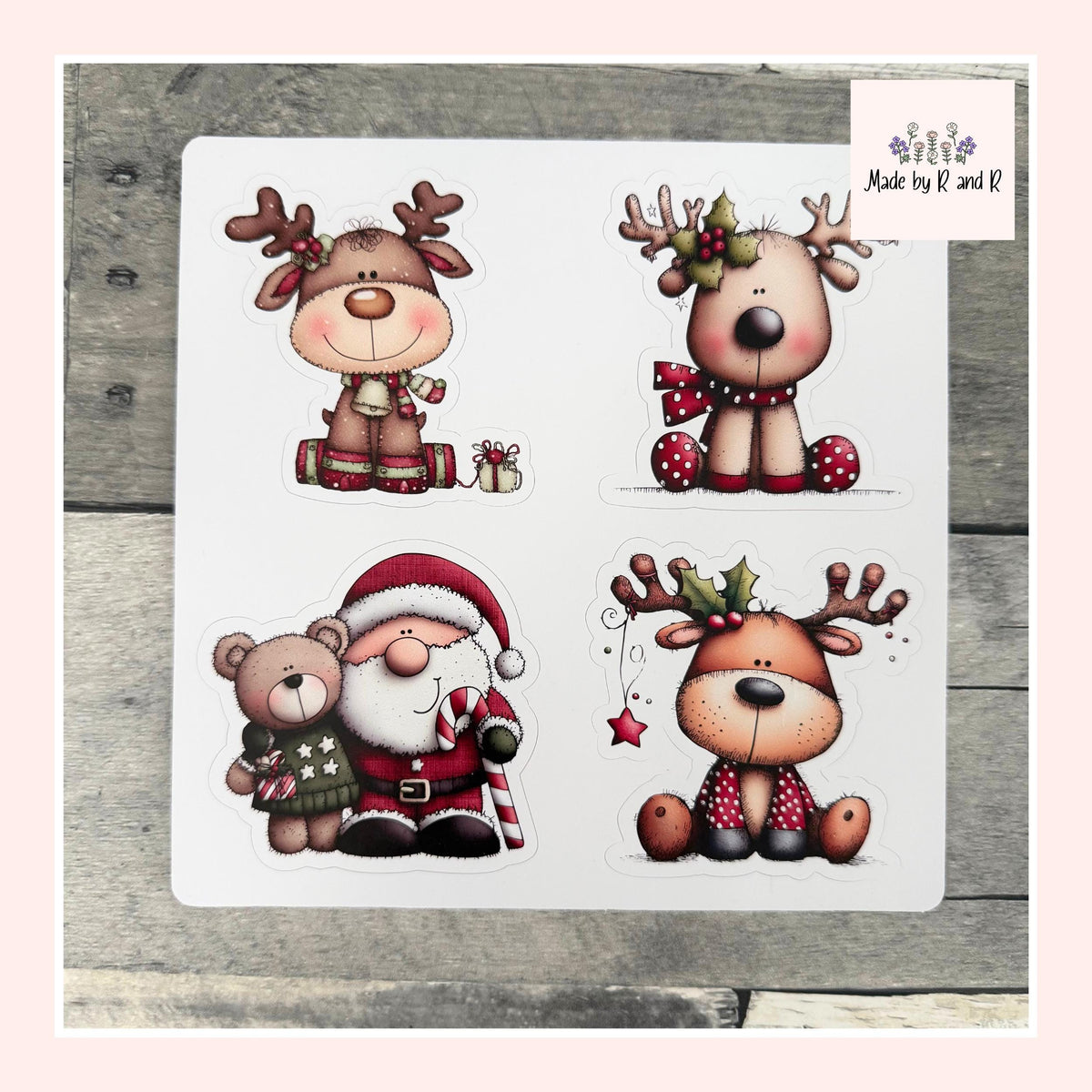 Santa and Reindeer Stickers From Made By R And R