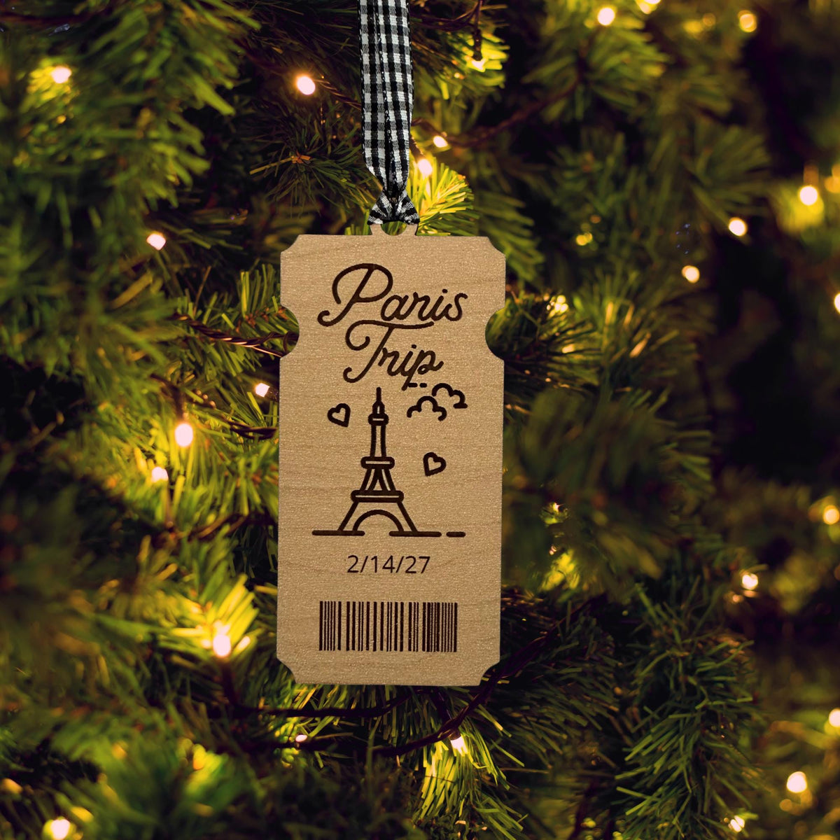 Paris Trip Ticket Wood Ornament From Made By R And R
