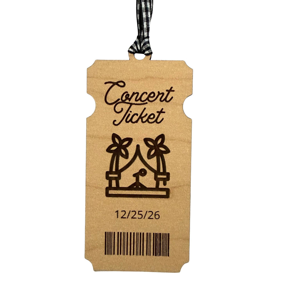 Concert Ticket Wood Ornament From Made By R And R