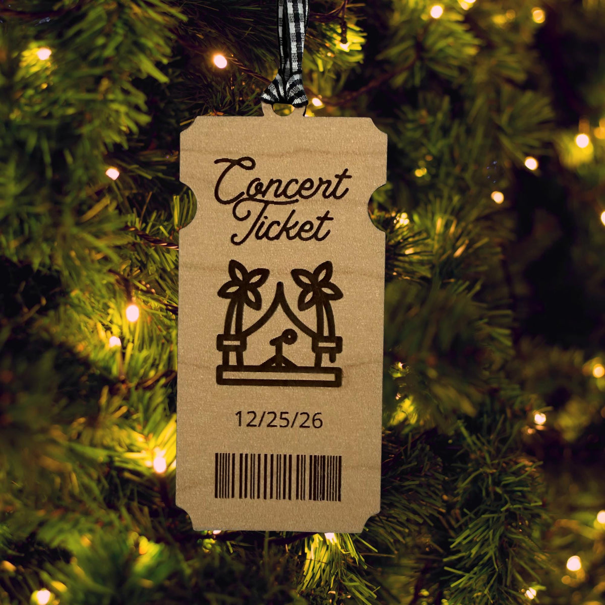 Concert Ticket Wood Ornament From Made By R And R
