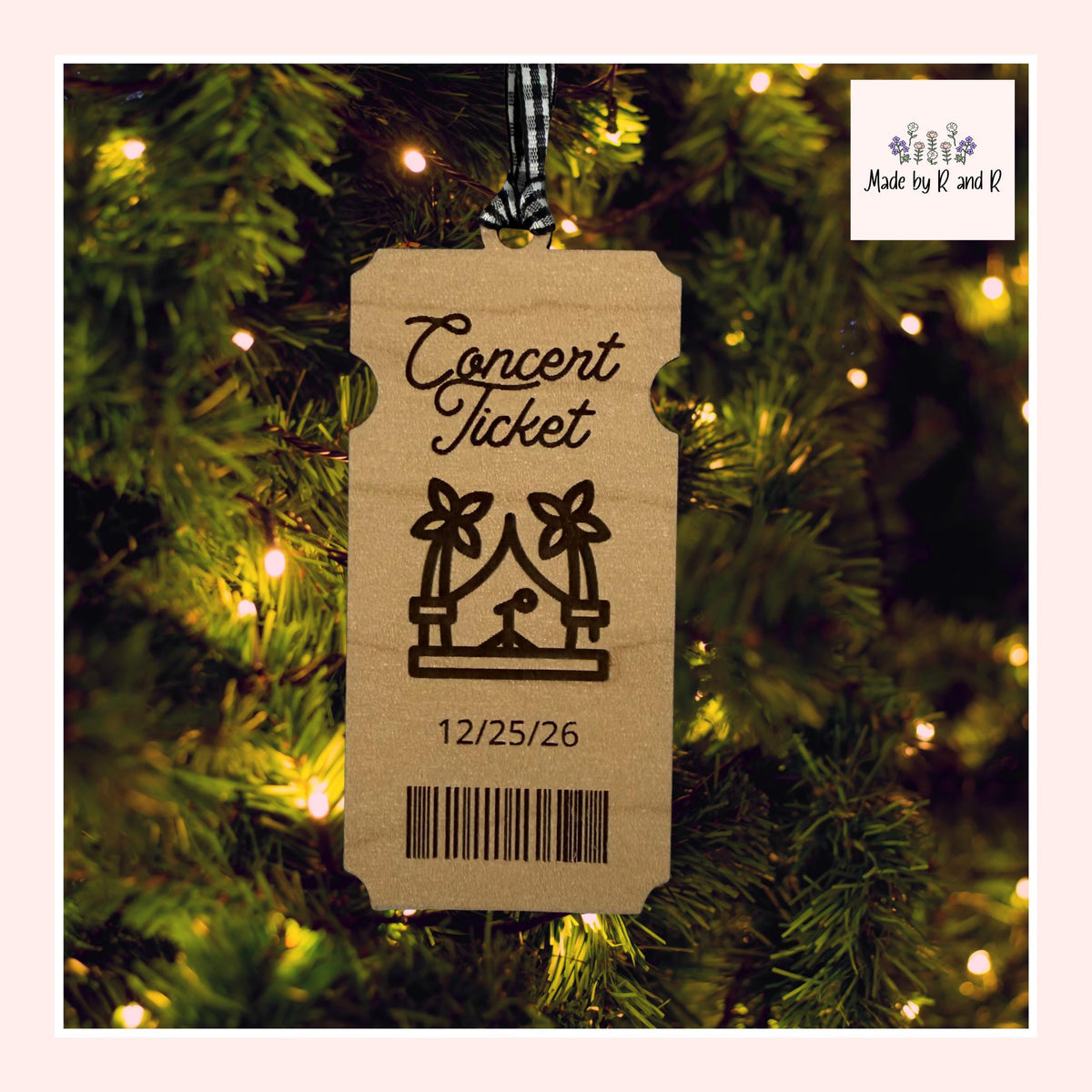 Concert Ticket Wood Ornament From Made By R And R