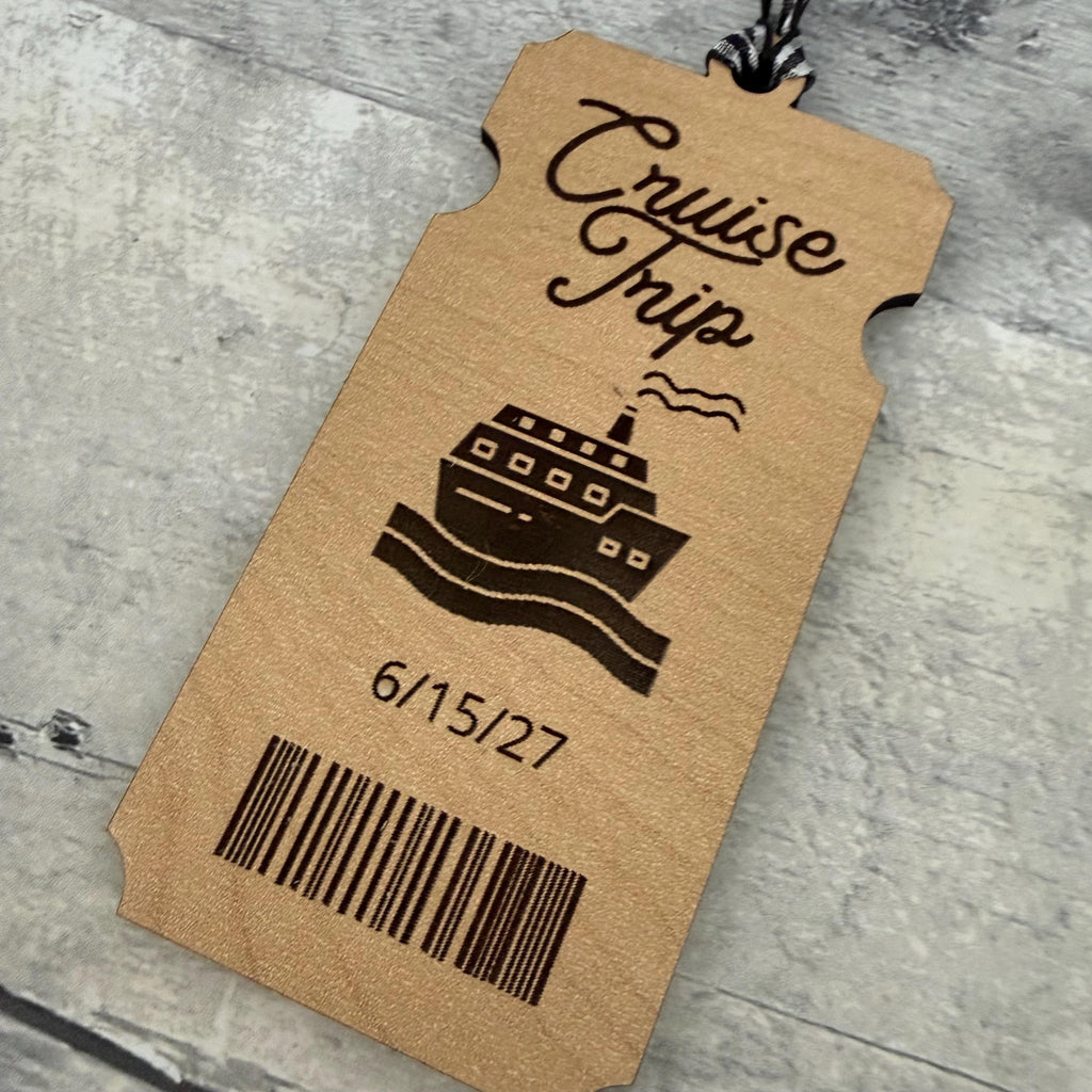 Cruise Trip Ticket Wood Ornament From Made By R And R