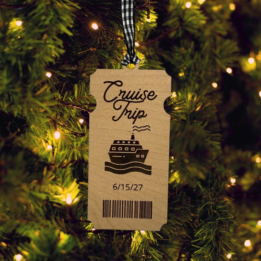 Cruise Trip Ticket Wood Ornament From Made By R And R