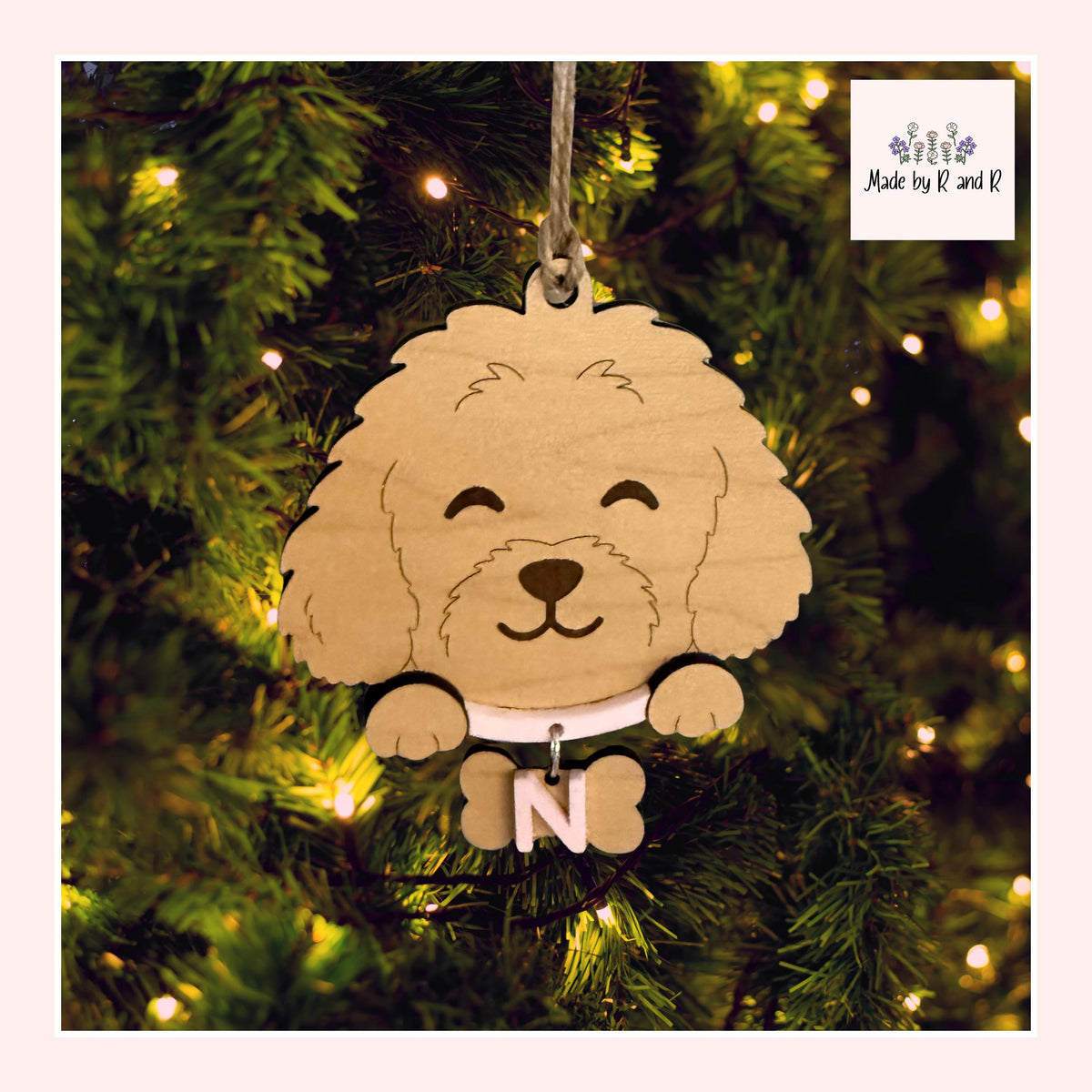 Custom Dog Head Wood Ornaments From Made By R And R