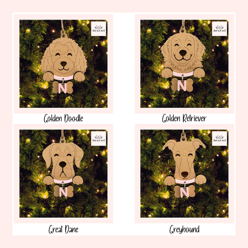 Custom Dog Head Wood Ornaments From Made By R And R