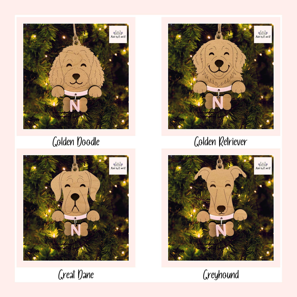 Custom Dog Head Wood Ornaments From Made By R And R