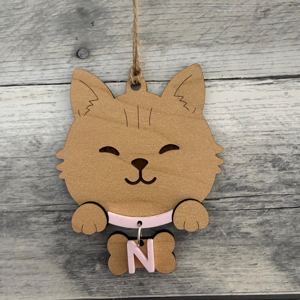 Custom Cat Head Wood Ornament From Made By R And R