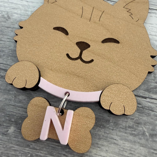 Custom Cat Head Wood Ornament From Made By R And R