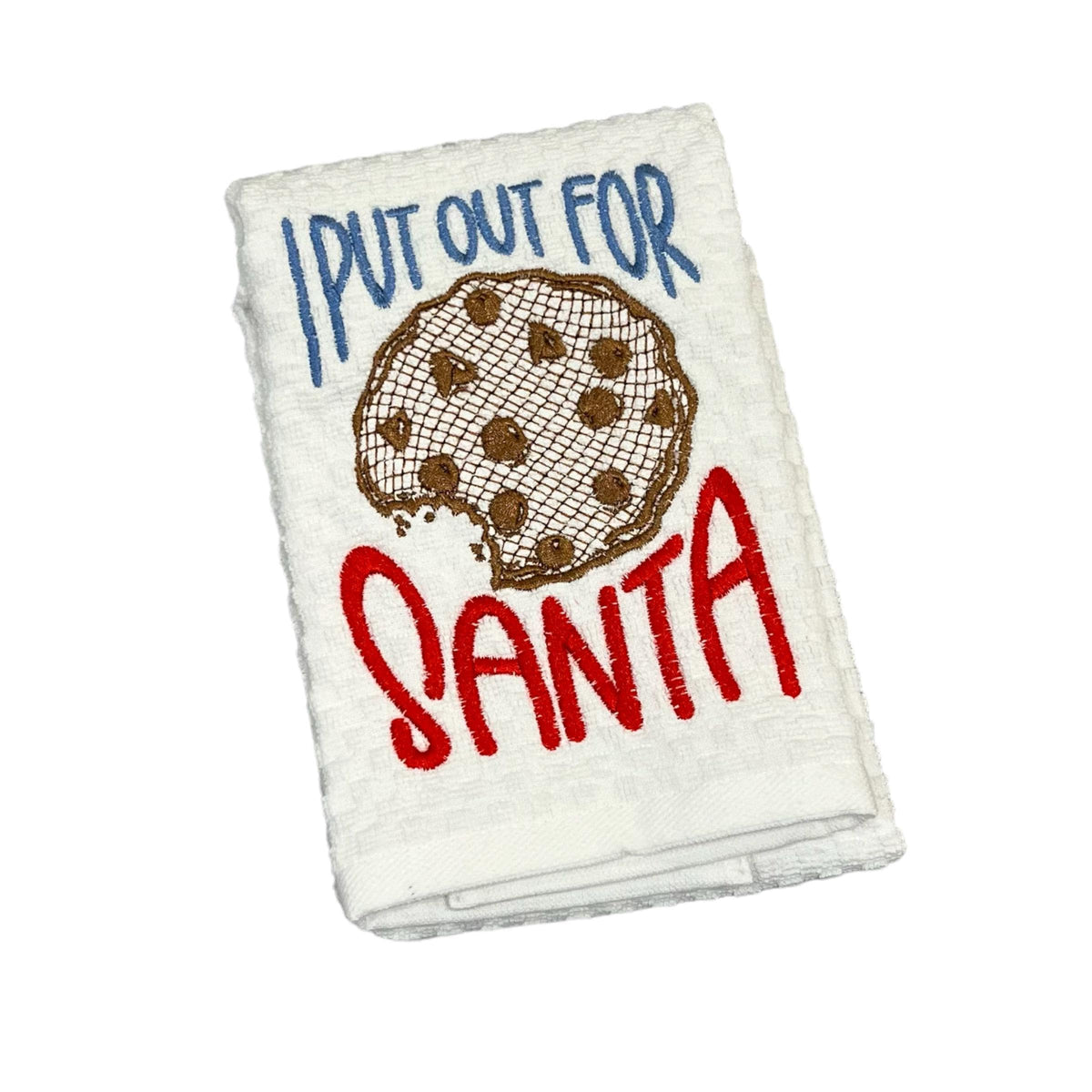 I Put Out Cookies For Santa Embroidered Kitchen Dish Towel