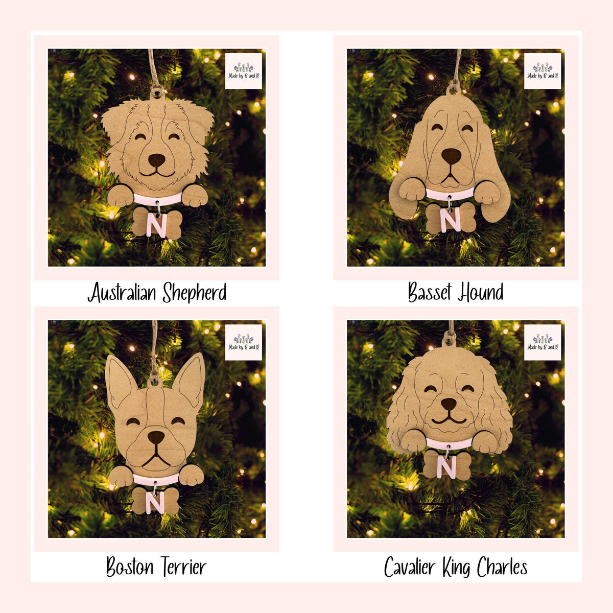 Custom Dog Head Wood Ornaments From Made By R And R