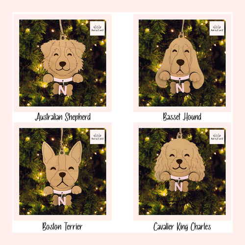 Custom Dog Head Wood Ornaments From Made By R And R