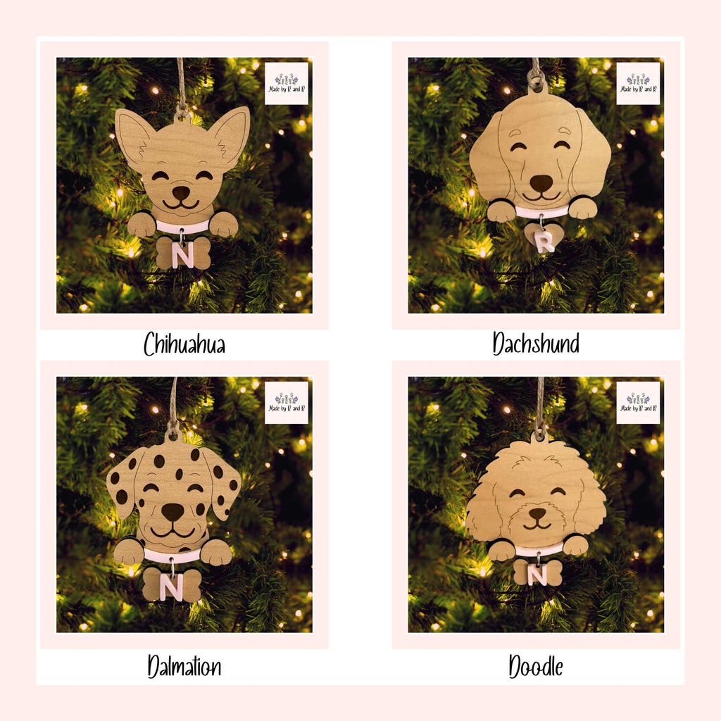 Custom Dog Head Wood Ornaments From Made By R And R