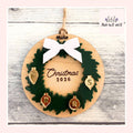 Christmas Wreath Wood and Acrylic Ornament From Made By R And R