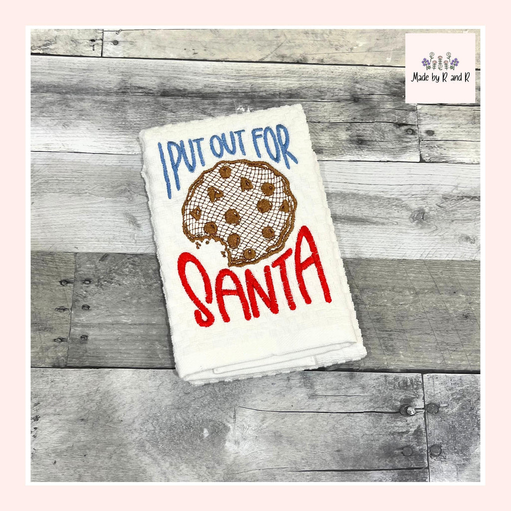I Put Out Cookies For Santa Embroidered Kitchen Dish Towel